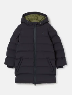 Joules Kids' Padwell Navy Blue Waterproof Padded Coat with Hood NavyBlue