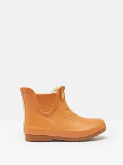 Best Joules Kids' Raindance Kids' Character Fleece Lined Ankle Wellies Orange