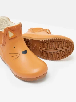 Best Joules Kids' Raindance Kids' Character Fleece Lined Ankle Wellies Orange