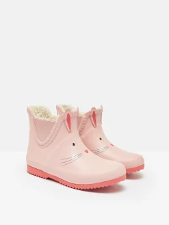 Outlet Joules Kids' Raindance Kids' Character Fleece Lined Ankle Wellies Pink