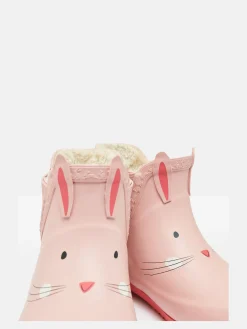 Outlet Joules Kids' Raindance Kids' Character Fleece Lined Ankle Wellies Pink