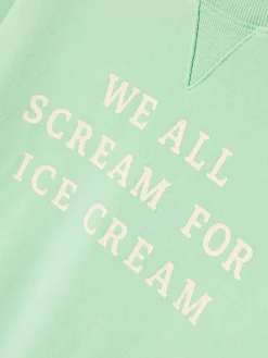 Discount Joules Kids' Sundaze Crew Neck Slogan Sweatshirt Green