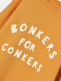 Best Joules Kids' Sundaze Crew Neck Slogan Sweatshirt Yellow