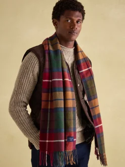 New Joules Langtree Red & Green Scarf Red&Green