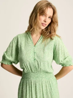 Joules Laurie Viscose Midi Dress Green