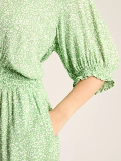 Joules Laurie Viscose Midi Dress Green