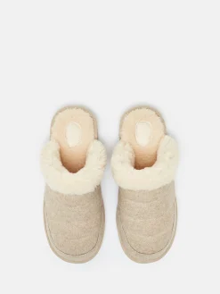 Online Joules Lazydays Fleece Lined Slippers Oatmeal