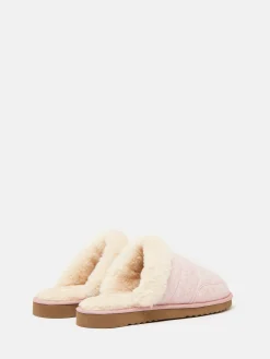 Joules Lazydays Fleece Lined Slippers Pink