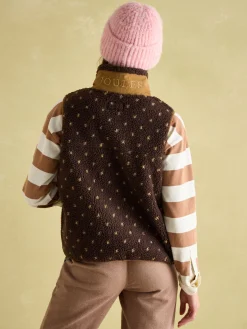 Hot Joules Lilah Chocolate Brown Printed Gilet ChocolateBrown