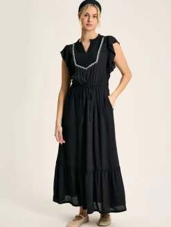 Joules Lillia Navy Blue Tie Waist Tiered Dress NavyBlue