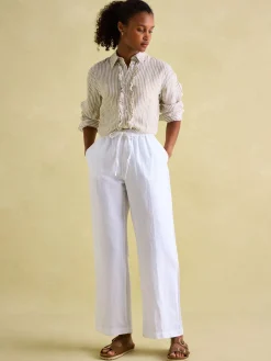 Best Joules Linen Blend Trousers White