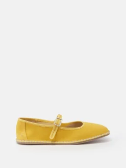 Joules Maddison Canvas Mary Jane Shoes Yellow