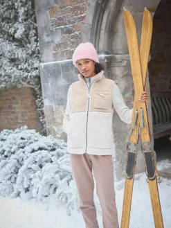 Outlet Joules Mallory Fleece Gilet Cream