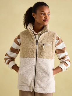 Outlet Joules Mallory Fleece Gilet Cream