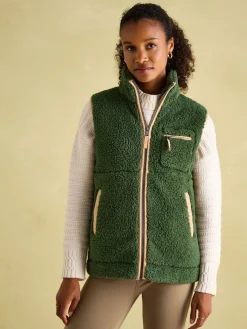 Online Joules Mallory Fleece Gilet Green