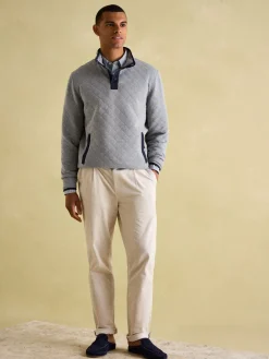 Sale Joules Malton Quilted Jersey Pullover Sweatshirt Grey