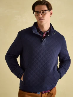 Best Joules Malton Quilted Jersey Pullover Sweatshirt Navy