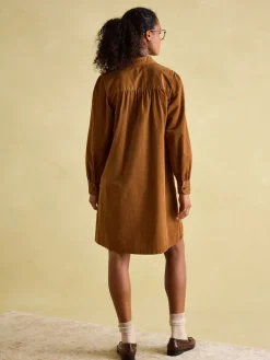 Joules Maple Corduroy Shirt Dress Brown