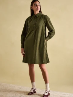 Discount Joules Maple Khaki Green Corduroy Shirt Dress KhakiGreen
