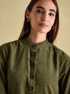 Discount Joules Maple Khaki Green Corduroy Shirt Dress KhakiGreen