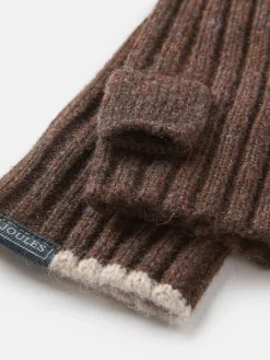 Online Joules Marie Fingerless Gloves Brown