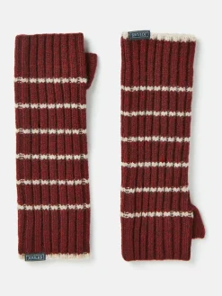 Outlet Joules Marie Burgundy Red Fingerless Gloves BurgundyRed