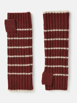 Outlet Joules Marie Burgundy Red Fingerless Gloves BurgundyRed