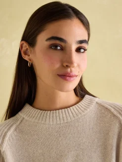 New Joules May Merino Wool Jumper with Detachable Roll Neck Oatmeal