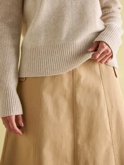 New Joules May Merino Wool Jumper with Detachable Roll Neck Oatmeal