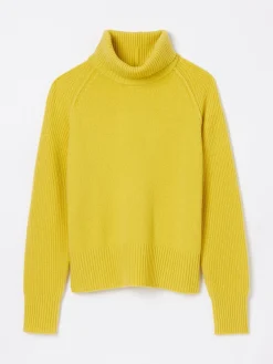 Online Joules May Merino Wool Jumper with Detachable Roll Neck Yellow