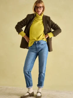 Online Joules May Merino Wool Jumper with Detachable Roll Neck Yellow