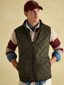 Clearance Joules Maynard Diamond Quilted Gilet Green