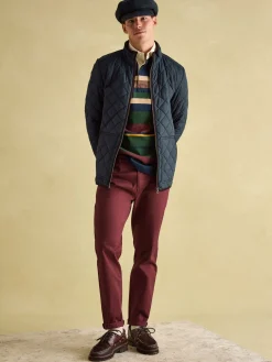 Outlet Joules Maynard Navy Blue Diamond Quilted Jacket NavyBlue