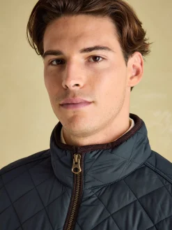 Outlet Joules Maynard Navy Blue Diamond Quilted Jacket NavyBlue