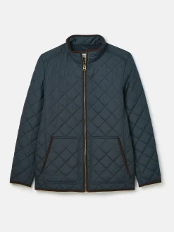 Outlet Joules Maynard Navy Blue Diamond Quilted Jacket NavyBlue