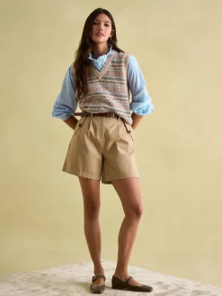 Best Joules Melanie Cotton Ruffle Blouse Blue/White