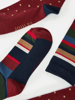 Hot Joules Men's Kingsbury 2 Pack Socks (size 7-12) Red