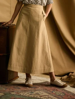 Best Joules Meredith A-line Midi Skirt Tan