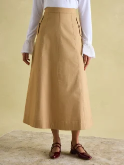 Best Joules Meredith A-line Midi Skirt Tan