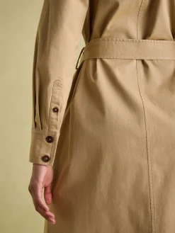 Discount Joules Meredith Tan Brown Midi Shirt Dress TanBrown