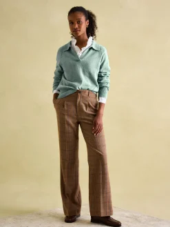 Online Joules Mia Teal Blue Pointelle Jumper with Open Collar TealBlue