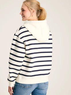 Clearance Joules Milbourne Navy & White Striped Embroidered Hoodie Navy&WhiteStriped