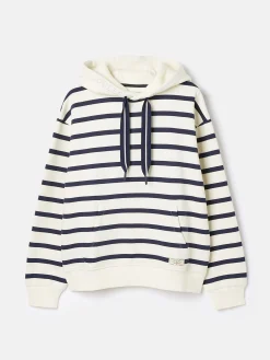 Clearance Joules Milbourne Navy & White Striped Embroidered Hoodie Navy&WhiteStriped