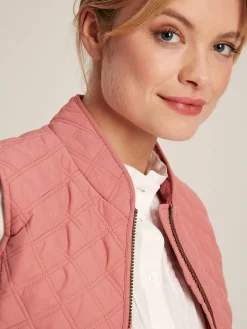 Discount Joules Minx Rose Pink Showerproof Diamond Quilted Gilet RosePink