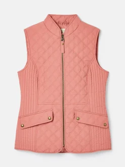 Discount Joules Minx Rose Pink Showerproof Diamond Quilted Gilet RosePink