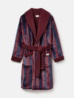Outlet Joules Montague Fleece Lined Dressing Gown Burgundy