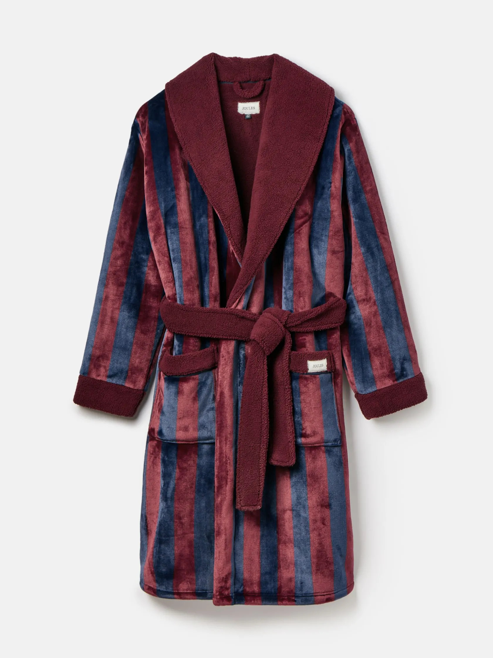 Outlet Joules Montague Fleece Lined Dressing Gown Burgundy