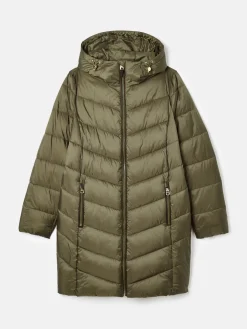 Discount Joules Moorsdale Mid Length Showerproof Padded Coat Green