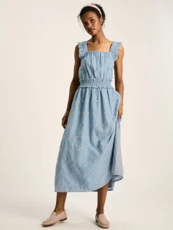 Best Joules Nadia Broderie Sun Dress Blue