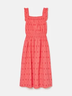 Hot Joules Nadia Coral Pink Broderie Sun Dress CoralPink